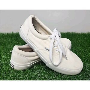 Hurley Marley White Canvas Low Top Sneakers Size 4 Unisex Kids Lace Up Shoes